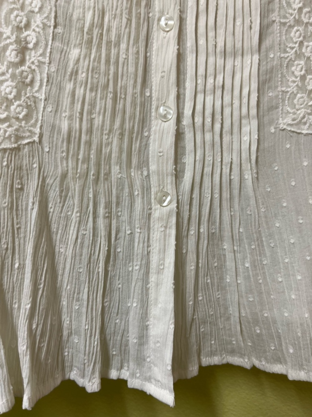 IRO Cream Lace-Trim Button Front Tunic - Picture 5 of 14